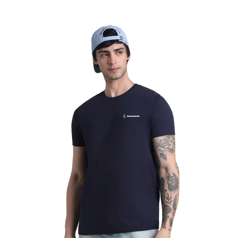 Jack & Jones Joren Unisex Round Neck T-shirt-Navy Blue
